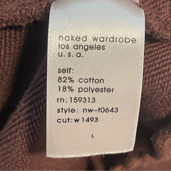 Naked Wardrobe Brown hoodie sweatshirt Size L - Picture 4 of 4